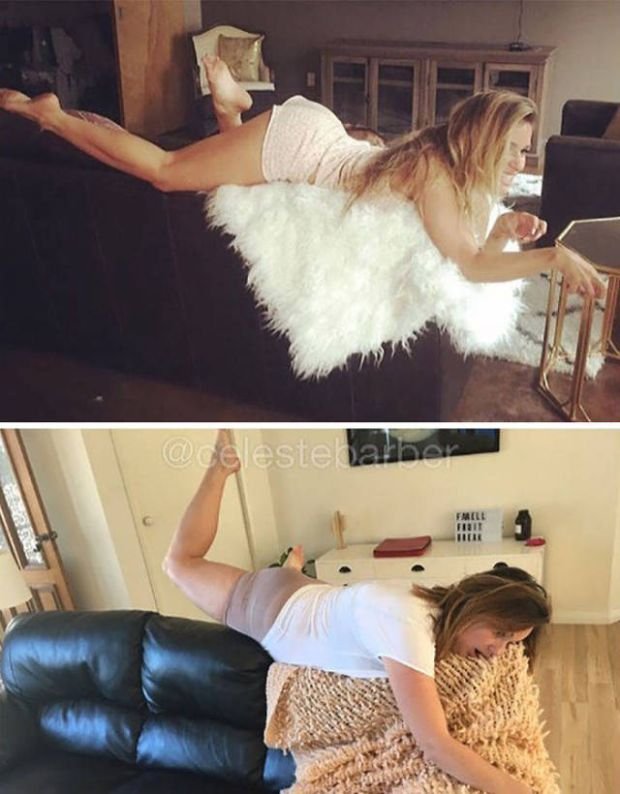 5 - Instagram Troll Celeste Barber Recreates Famous Celebrities Ridiculous Photos