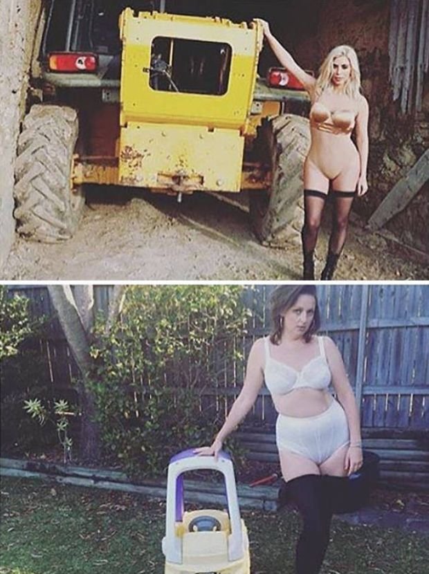 9 - Instagram Troll Celeste Barber Recreates Famous Celebrities Ridiculous Photos