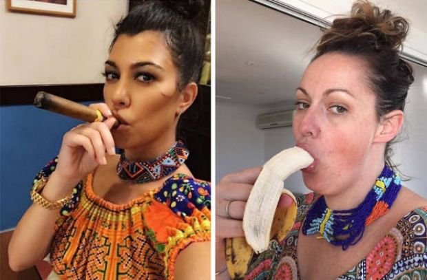 12 - Instagram Troll Celeste Barber Recreates Famous Celebrities Ridiculous Photos